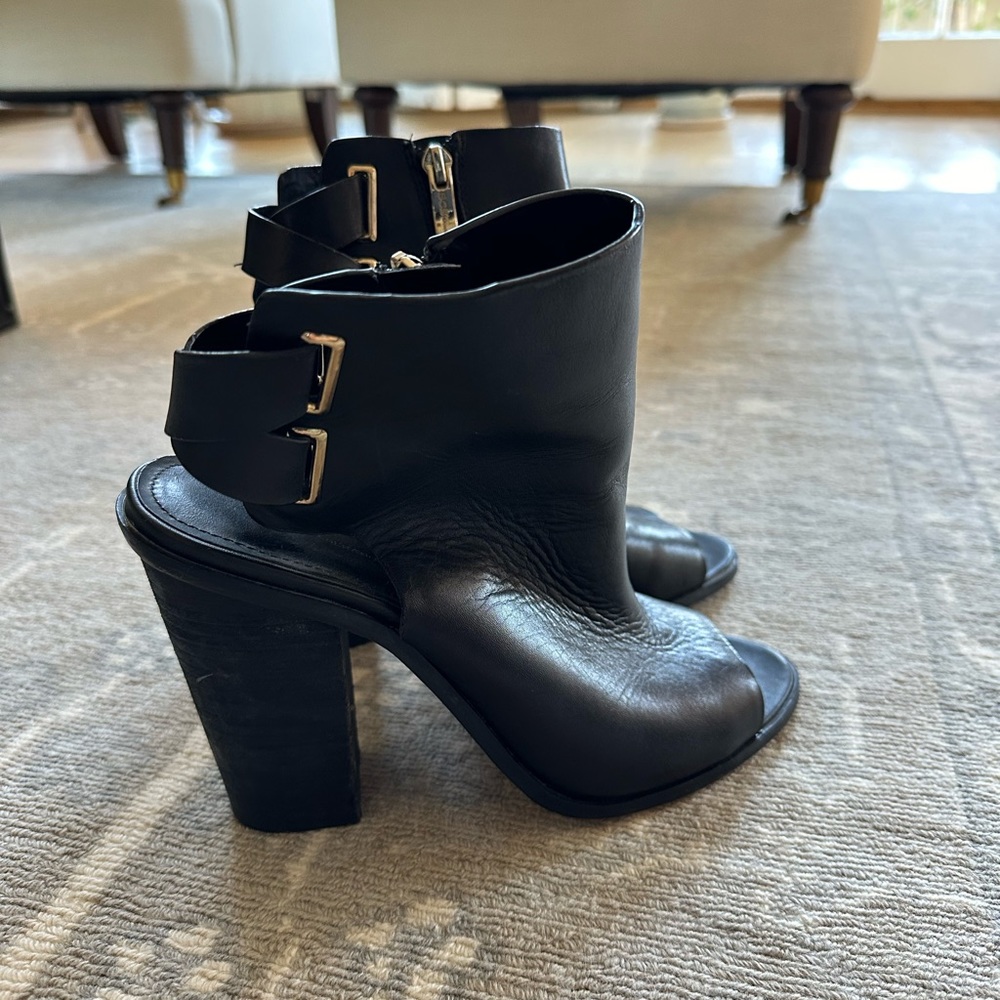 Open Toe Leather Heels